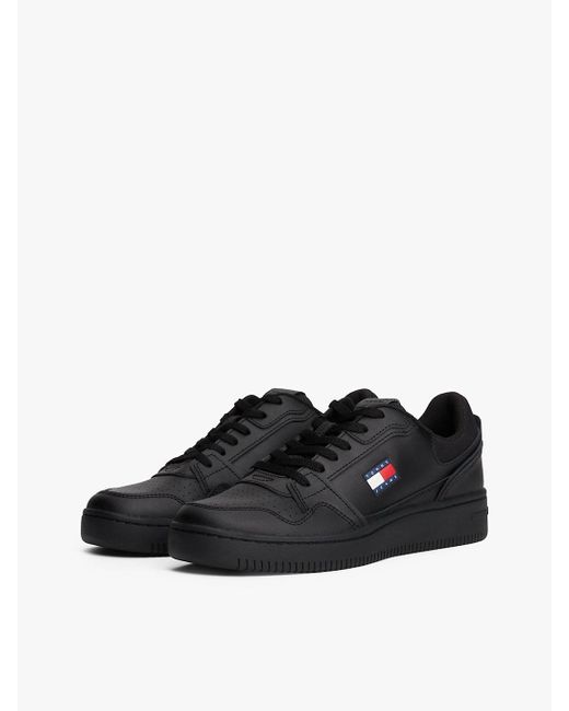 Sneakers Rétro Stile Basket Con Suola Spessa di Tommy Hilfiger in Black da Uomo