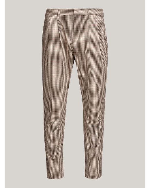 Tommy Hilfiger Gray Micro Check Slim Fit Trousers for men