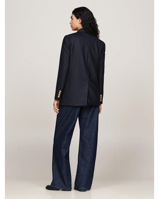 Blazer Droit Décontracté À Blason Tommy Hilfiger en coloris Blue