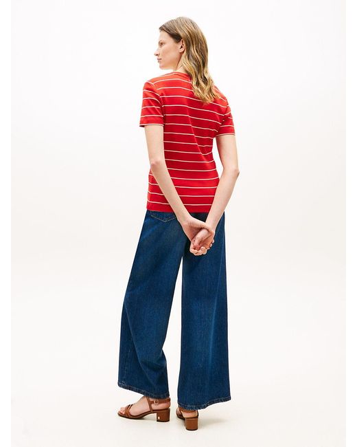Tommy Hilfiger Red Slim V-Neck T-Shirt