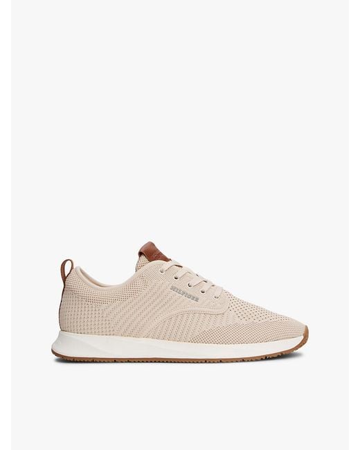 Tommy Hilfiger White Logo Knit Trainers for men