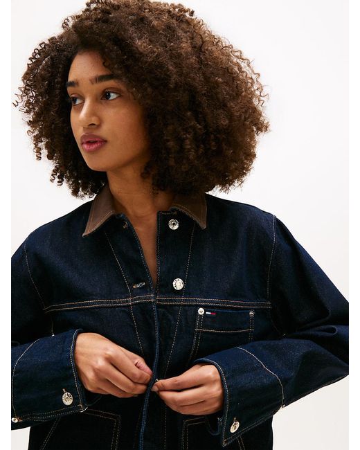 Tommy Hilfiger Blue Oversized Denim Chore Jacket