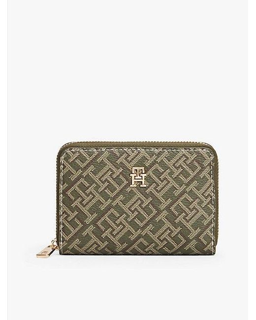 Tommy Hilfiger Portemonnee Met Rits En Th-Monogram in het Multicolor