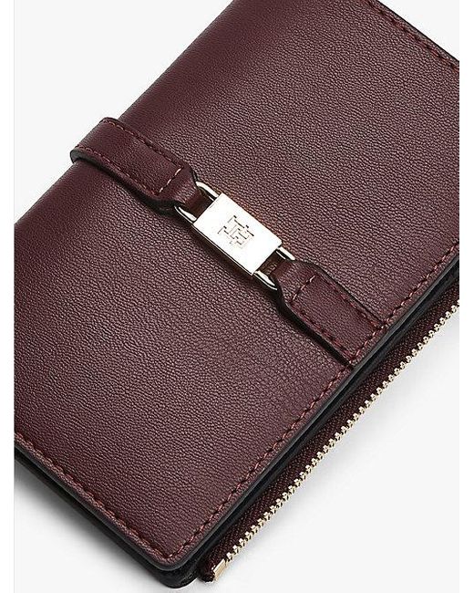Cartera Plegable Con Monograma Th Tommy Hilfiger de color Purple