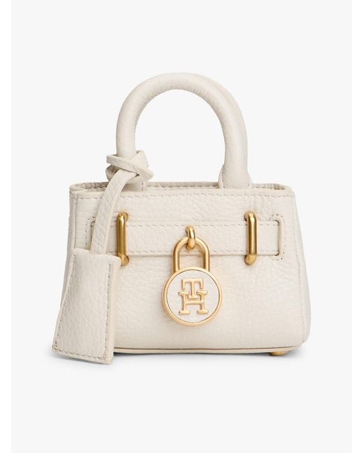Tommy Hilfiger Natural The American Icon Leather Chain Strap Tote Bag