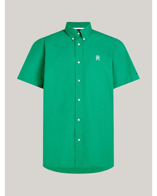Tommy Hilfiger Green Th Monogram Regular Short Sleeve Shirt for men