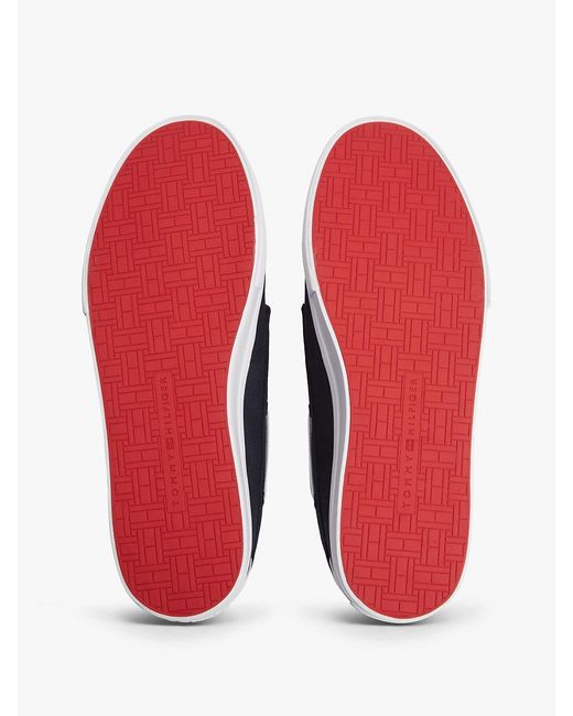 Tommy Hilfiger Blue Canvas Boat Shoe Trainers for men