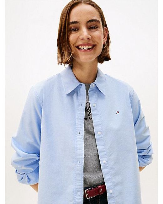 Tommy Hilfiger Relaxed Fit Oxford Overhemd in het Blue
