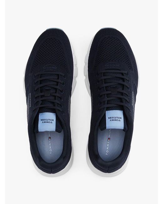 Baskets De Running En Maille À Logo Monotype Tommy Hilfiger pour homme en coloris Blue