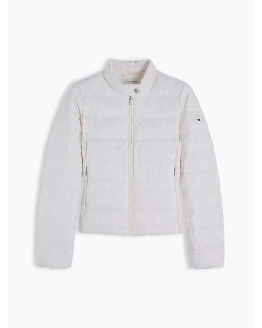 Tommy Hilfiger White Slim Lightweight Packable Down Jacket