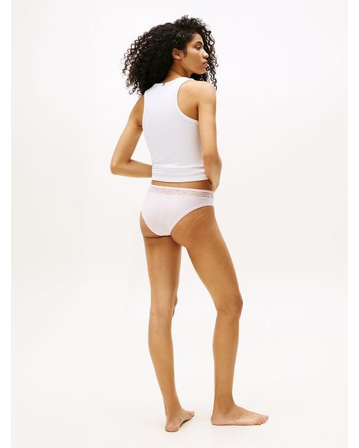 Tommy Hilfiger White Lace Trim Microfibre Briefs
