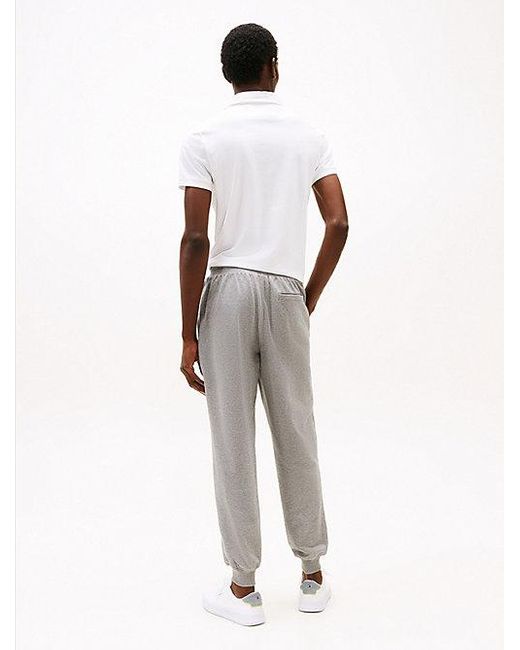 Joggers De Corte Cónico Con Logo Bordado Tommy Hilfiger de hombre de color Gray