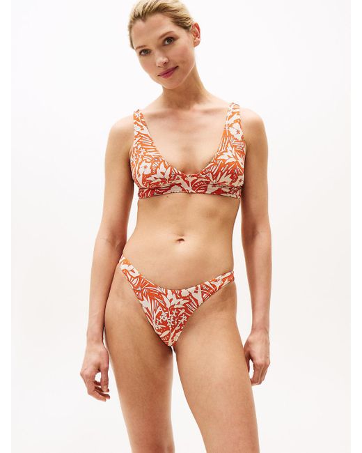 Tommy Hilfiger Multicolor Tropical Print Fixed Triangle Bikini Top