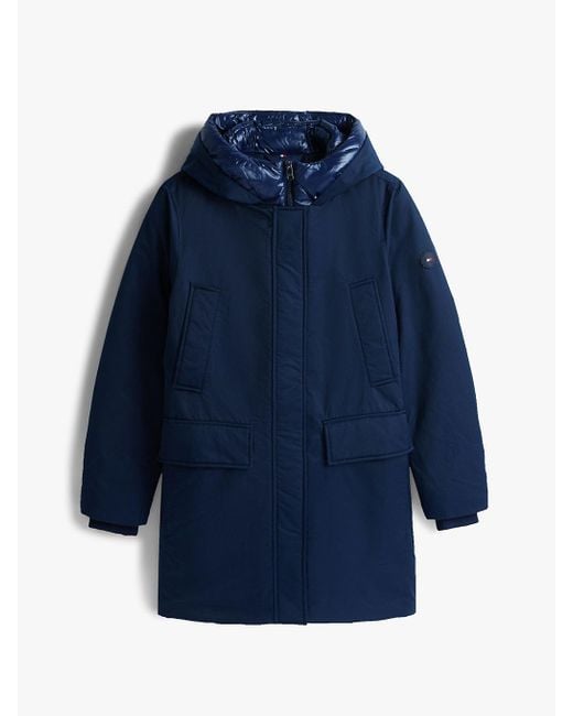Tommy Hilfiger Blue Contrast Hood Padded Parka