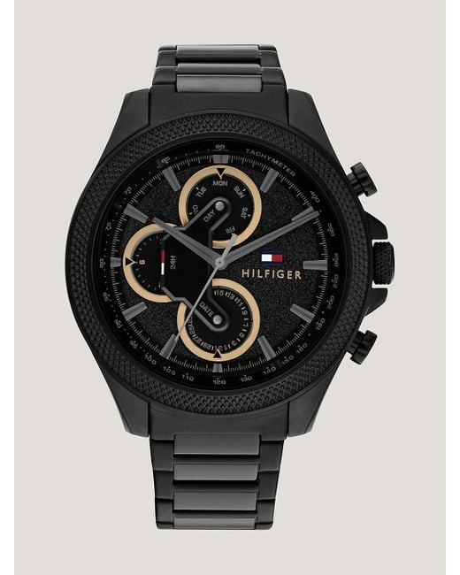 Tommy Hilfiger Black Ionic-plated Sports Watch for men