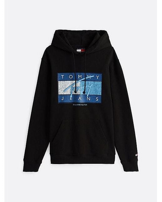 Tommy Hilfiger Hoodie Met Trekkoord En Logo in het Black voor heren