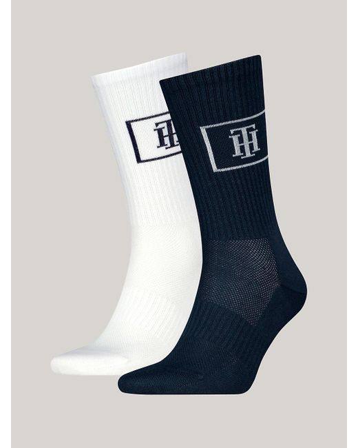 Tommy Hilfiger Blue 2-pack Th Monogram Mesh Panel Socks for men