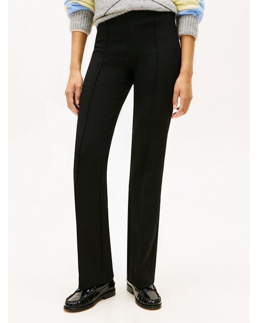 Tommy Hilfiger White Pressed Crease Kick Flare Trousers
