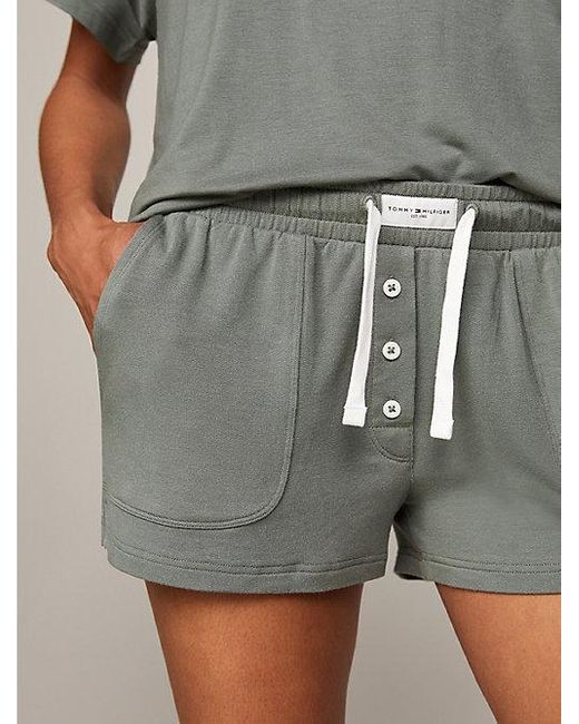 Shorts con logo TH Established en la cintura Tommy Hilfiger de color Gray