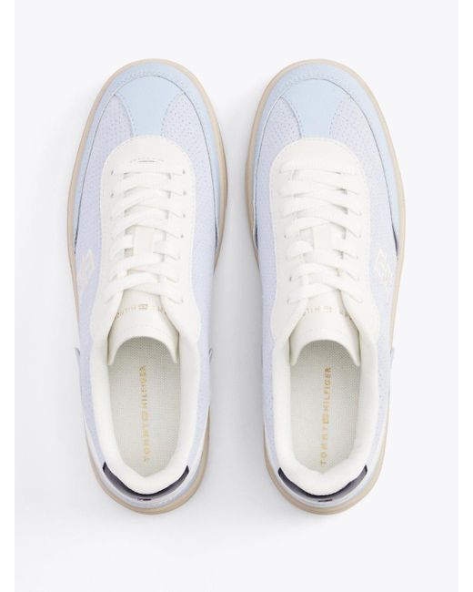 Baskets Colour-Block À Monogramme Th Tommy Hilfiger en coloris White