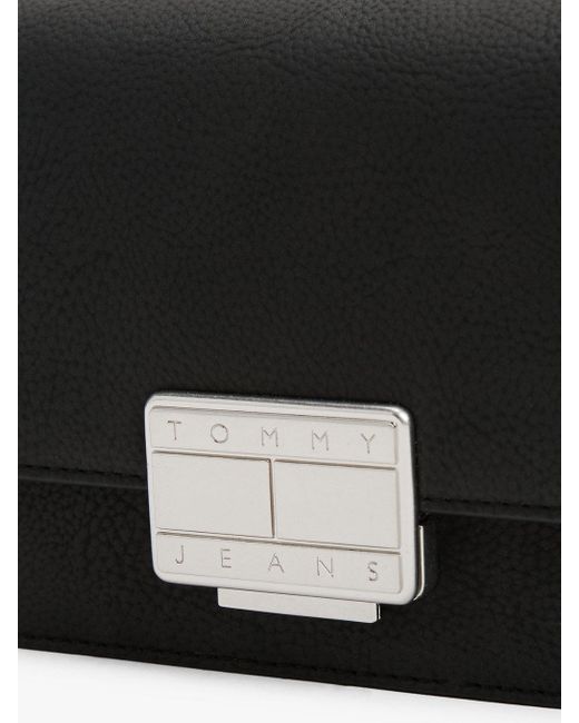 Borsa A Tracolla Con Patta E Placchetta di Tommy Hilfiger in Black