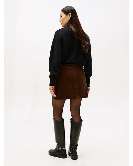 Tommy Hilfiger Corduroy Minirok Met Cargozakken in het Black
