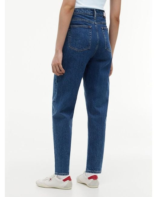 Tommy Hilfiger Blue Ultra High Rise Tapered Mom Jeans