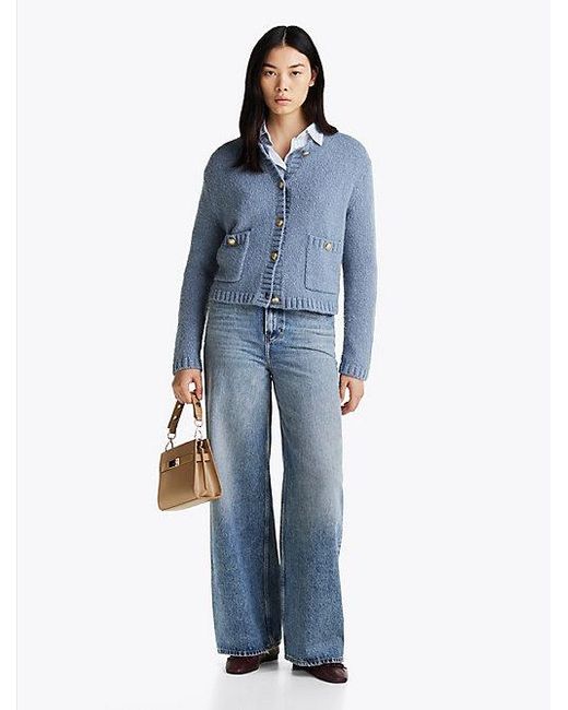 Vaqueros De Pernera Ancha Con Talle Alto Tommy Hilfiger de color Blue