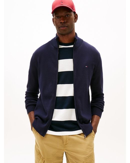 Pull Zippé À Col Cheminée Tommy Hilfiger pour homme en coloris Blue