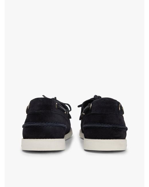 Tommy Hilfiger White Suede Boat Shoes