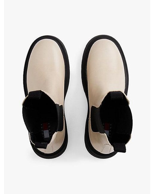 Tommy Hilfiger Leren Chelsea Boot Met Profielzool in het White
