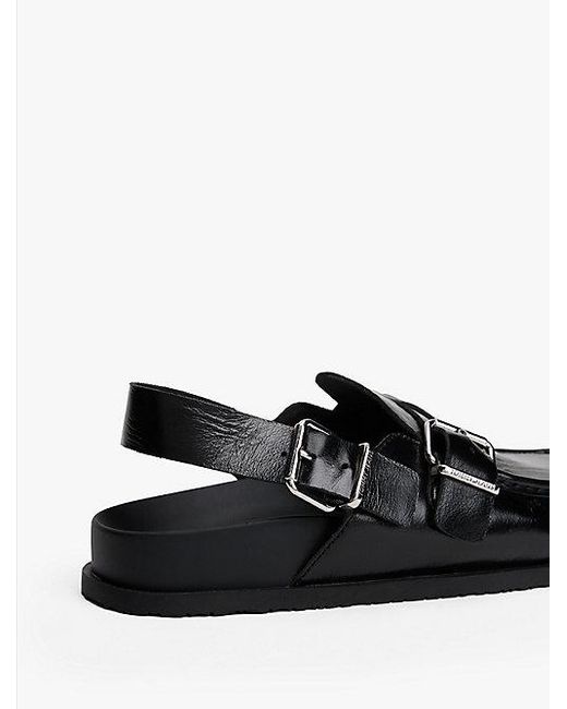 Tommy Hilfiger Glanzend Leren Slingback-Muiltje Met Gesp in het White