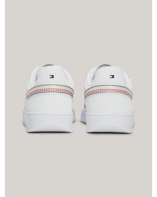 Tommy Hilfiger White Heritage Global Stripe Topstitch Trainers