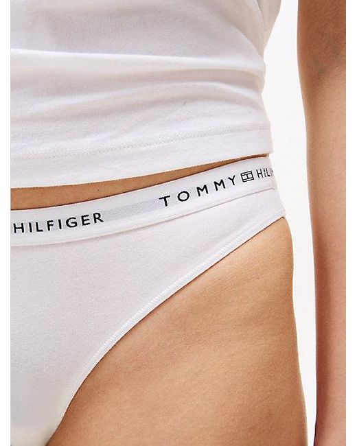 Tommy Hilfiger White String Mit Logomuster-Taillenbund