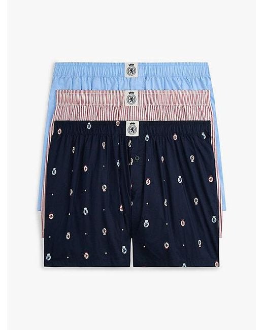 Tommy Hilfiger Set Van 3 Geweven Boxershorts Met Print in het Blue voor heren