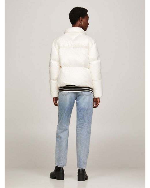 Tommy Hilfiger White Colour-blocked New York Puffer Jacket