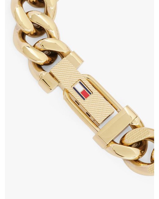 Tommy Hilfiger Metallic Gold-plated Chain-link Bracelet for men