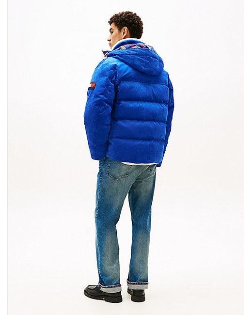 Tommy Hilfiger Puffer-Jacke Aus Cord Mit Daunen Und Kapuze in Blue für Herren