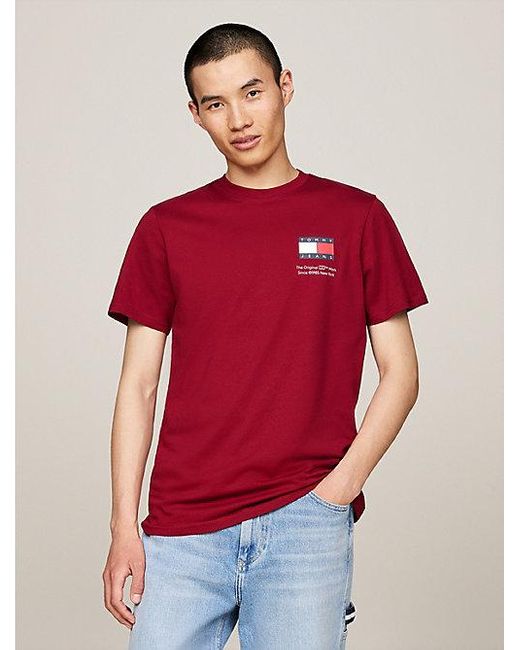 Tommy Hilfiger Essential Slim Fit T-shirt Met Logo in het Red voor heren