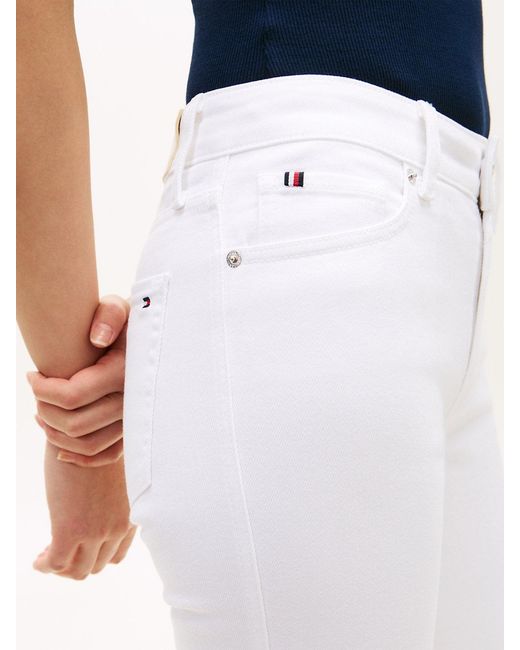 Tommy Hilfiger White Mid Rise Slim Jeans