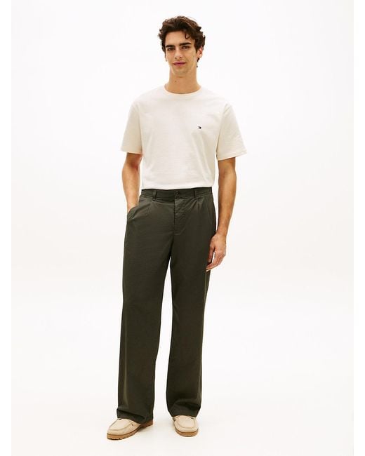 Tommy Hilfiger White Flag Embroidery Jersey Relaxed T-Shirt for men
