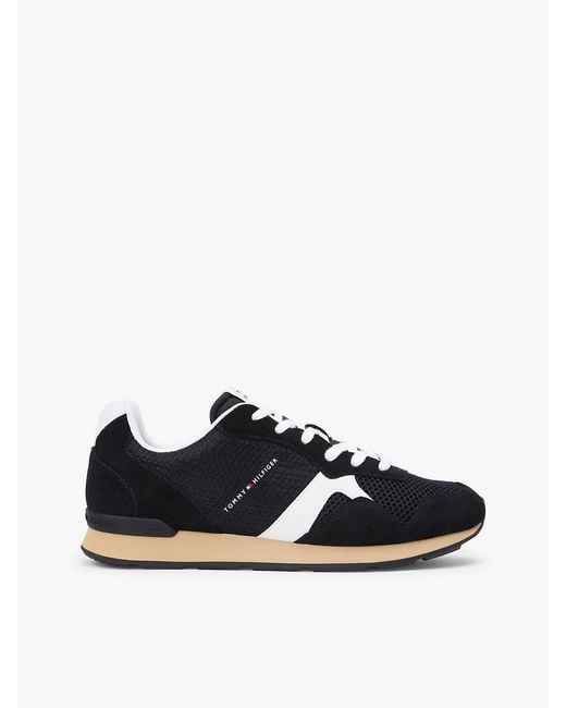Tommy Hilfiger Black Mixed Texture Mesh Cleat Trainers for men