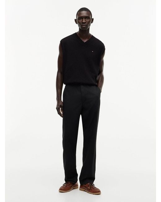 Tommy Hilfiger Black Dover Elasticated Regular Twill Chinos for men