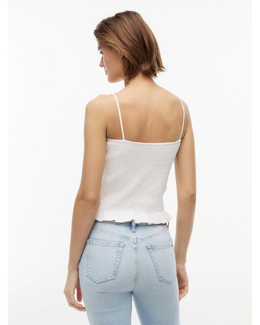 Tommy Hilfiger White Smock Slim Strap Top