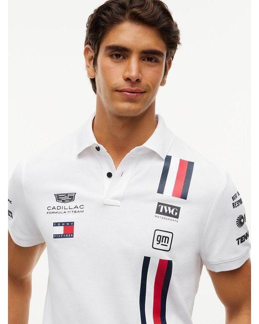 Tommy Hilfiger White Th X Cadillac Formula 1® Team Regular Polo Shirt for men
