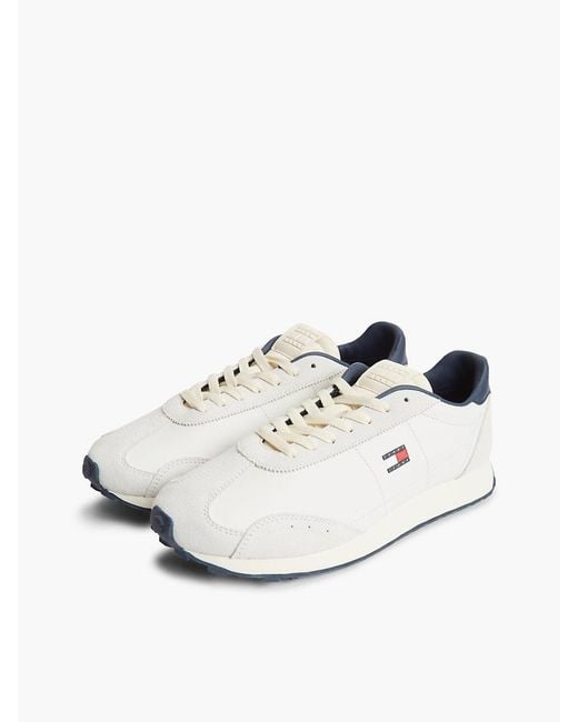 Tommy Hilfiger White Retro Archive Runner Trainers With Leather for men