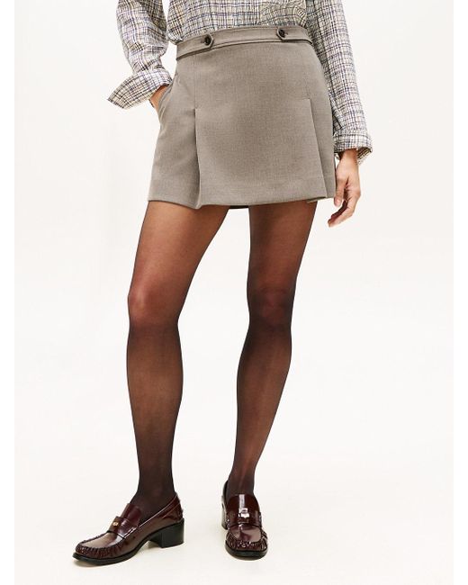 Tommy Hilfiger Natural Box Pleat A-Line Mini Skirt