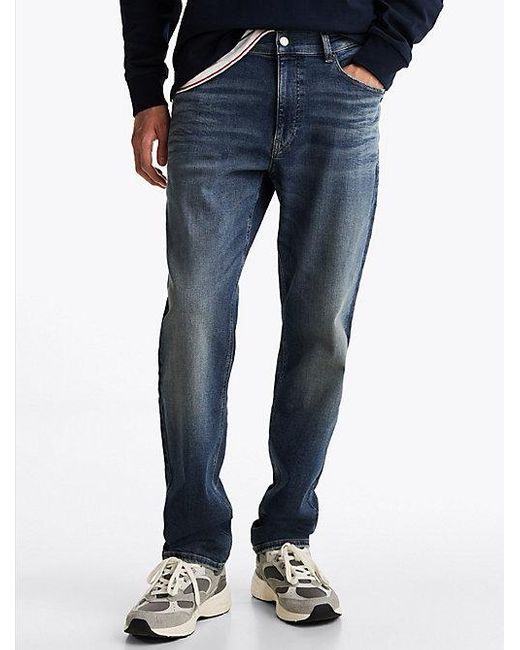 Vaqueros Ryan Rectos De Corte Ajustado Y Efecto Desteñido Tommy Hilfiger de hombre de color Blue