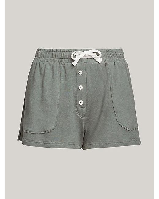 Shorts con logo TH Established en la cintura Tommy Hilfiger de color Gray