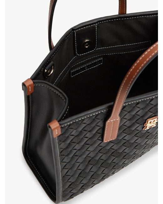 Tommy Hilfiger Black City Woven Crossbody Tote Bag